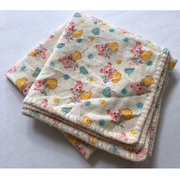 Soft Flannel Baby Blanket New Born Swaddle Wrap Vintage - Picture 1 of 6